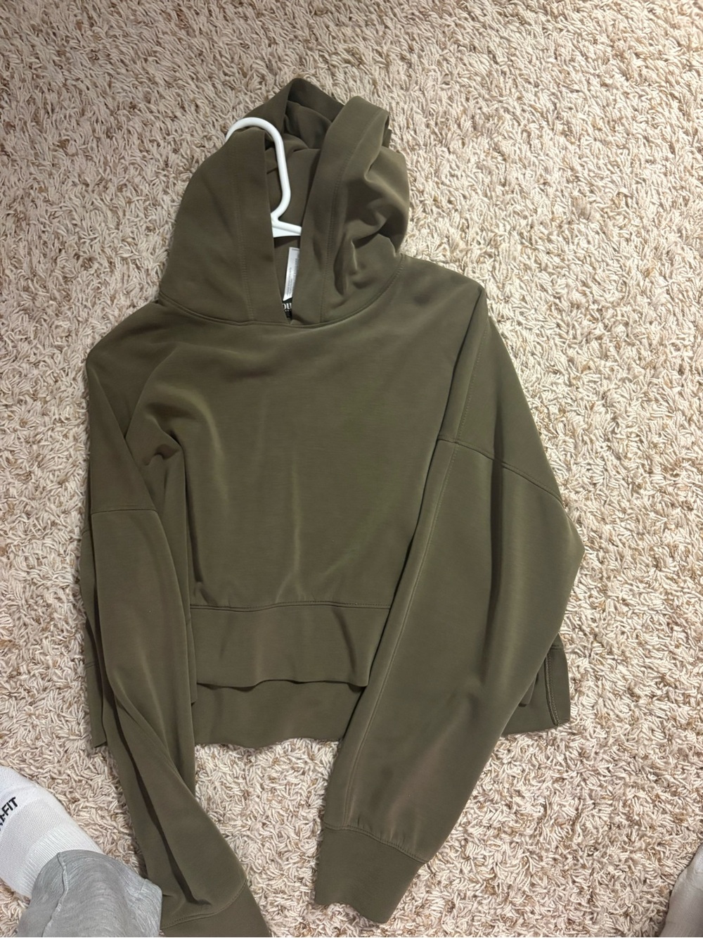 Olive Green Women's Hooded Pullover Top